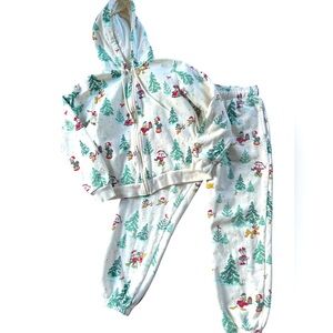 Disney Set Mickey Mouse and Friends Holiday Hoodie and Matching Sweatpants